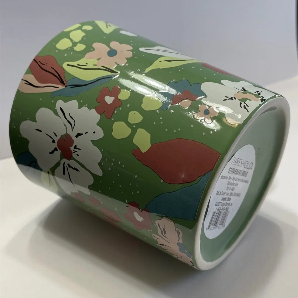 Threshold Mama Green Floral Large Stoneware Coffee Tea Mug 12 Oz Capacity NEW - Picture 5 of 11